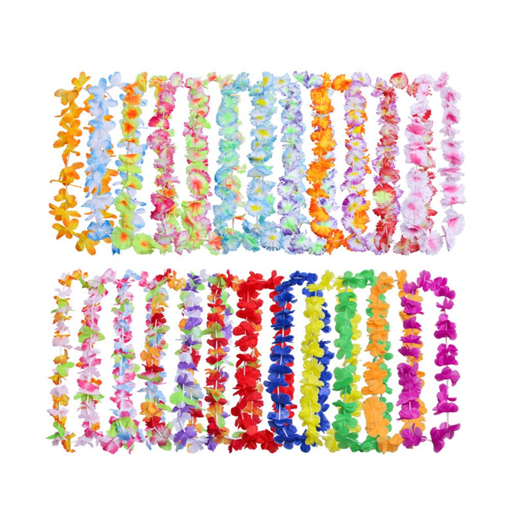 50 Pcs/100 Pcs  Wreath Set Garland Artificial Necklace  Flowers Leis Party Supplies Hanging Pendant Decoration
