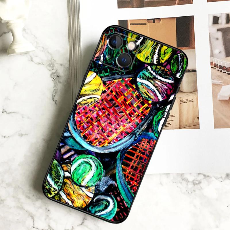 Tennis Racket Tennis Ball Case For iPhone 11 12 13 14 15 16 Pro Max Plus 12 13 Mini X XR XS Max 7 8 Cover Coque