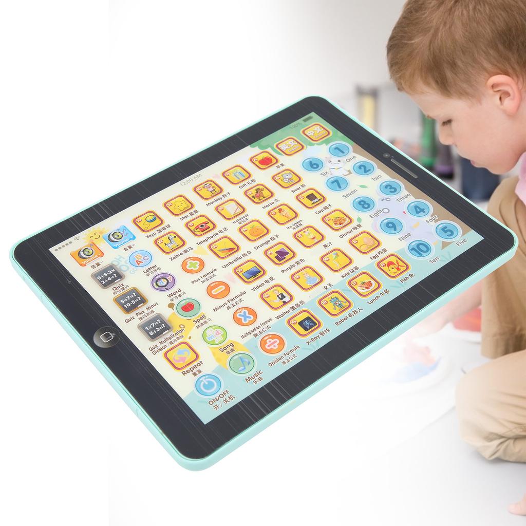 ABS Kind Kinder Tablet Pad Lernen Buchstaben Wörter Zahlen Pädagogisches Elektronisches Spielzeug Grün