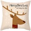 Merry Christmas Cushion Cover Santa Claus Elk Pillow Cover Living Room Sofa Home Room Decorations