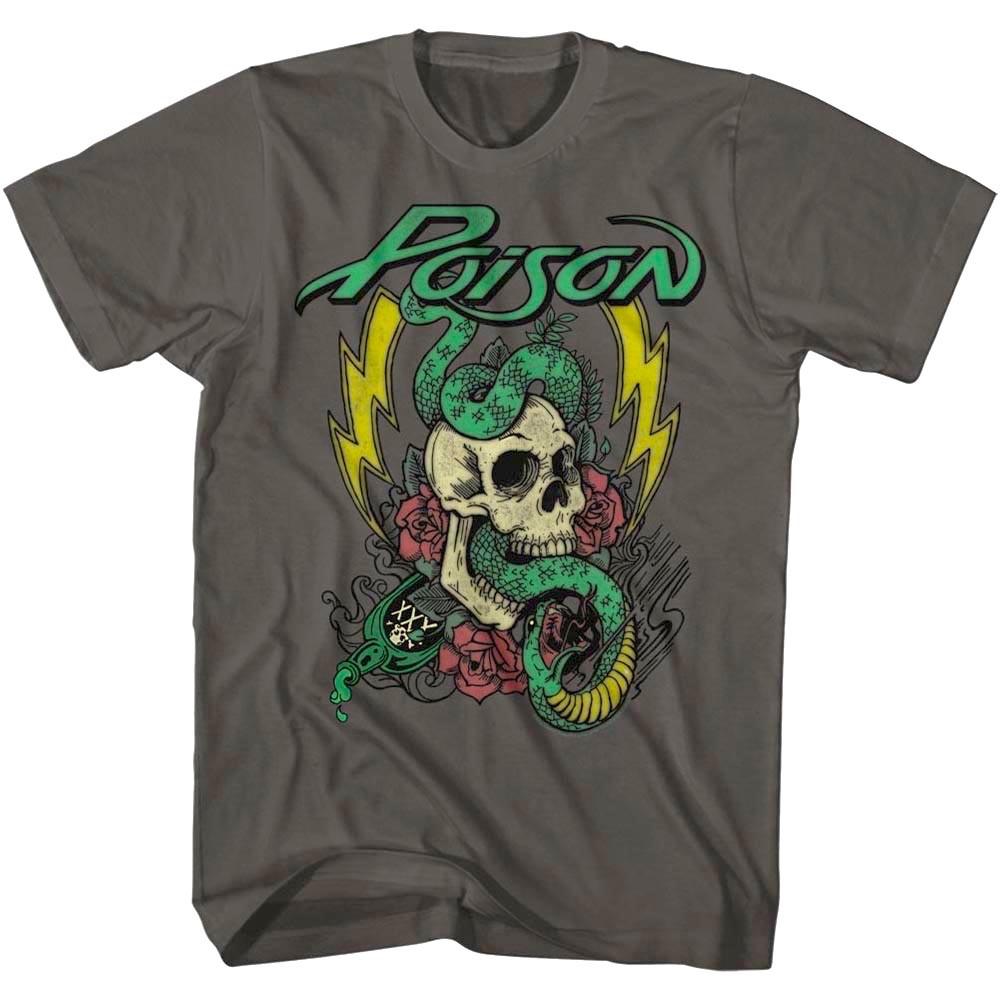 Poison Snake Skull Tattoo Men T Shirt Metal Rock Band Album Tour Music Merch XXXXL