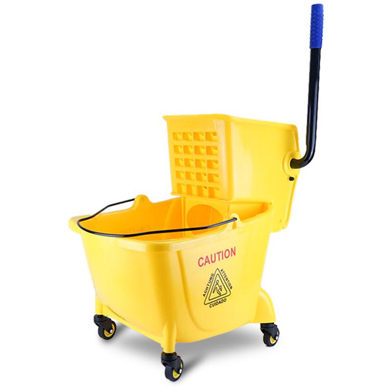 Durable Iron Wheeled Mop Bucket with Juicing Water Cart for Hotel Cleaning