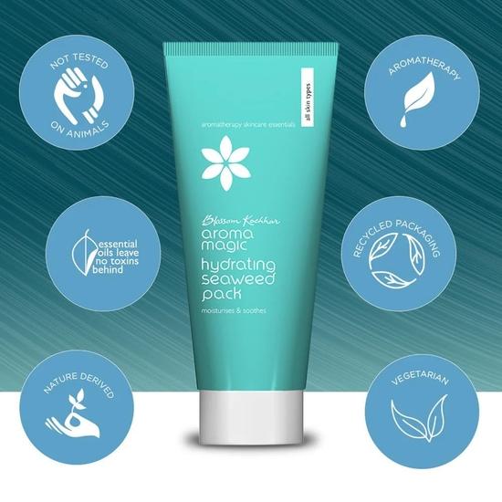 Aroma Magic Hydrating Seaweed Multi-use Face Pack| with Lotus Leaf, Vitamin C & E | For Instant Hydration| | Detoxify, Oxygenate|100gm Pack of 1
