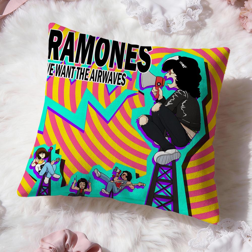 Band Ramones Cushion Cover Premium Comfort Reversible Pillow Cove -Two In One Design for Any Room & Car Interior