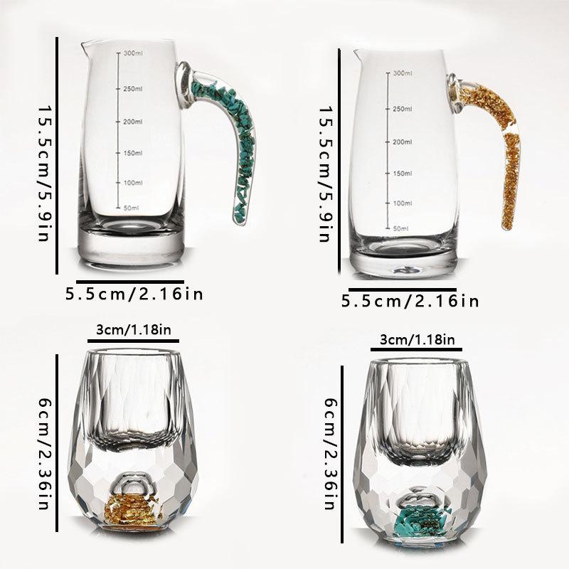 Gold foil small wine glass wine dispenser Baijiu hotel commercial high-end crystal reinforced glass foreign wine set sober