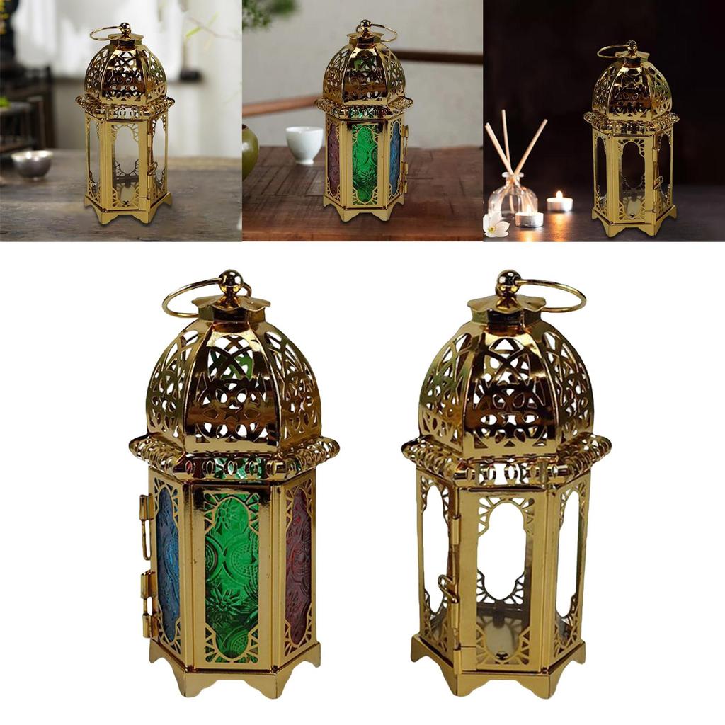 Mini Candle Lantern Vintage Style Decorative Hanging Candle Holder Wind Lamp for Halloween Wedding Decor Table Centerpiece