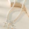 Pearl Clavicle Chain Casual Temperament Simple Pendant Necklace Pearl Necklace Earrings Two-Piece Set