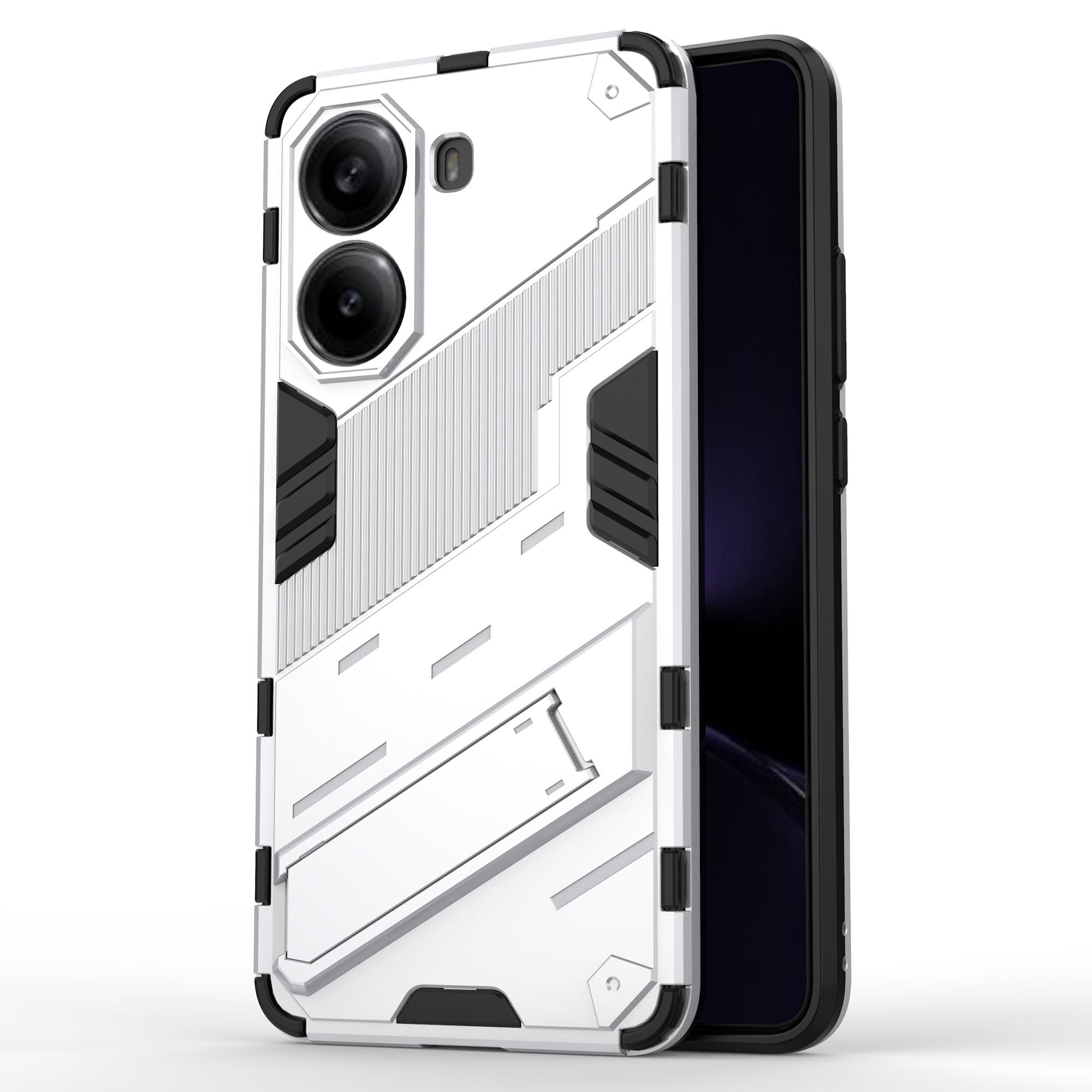 

For Xiaomi Poco X7 Pro 5G/Redmi Turbo 4 5G Case PC+TPU Shockproof Phone Cover with Kickstand White