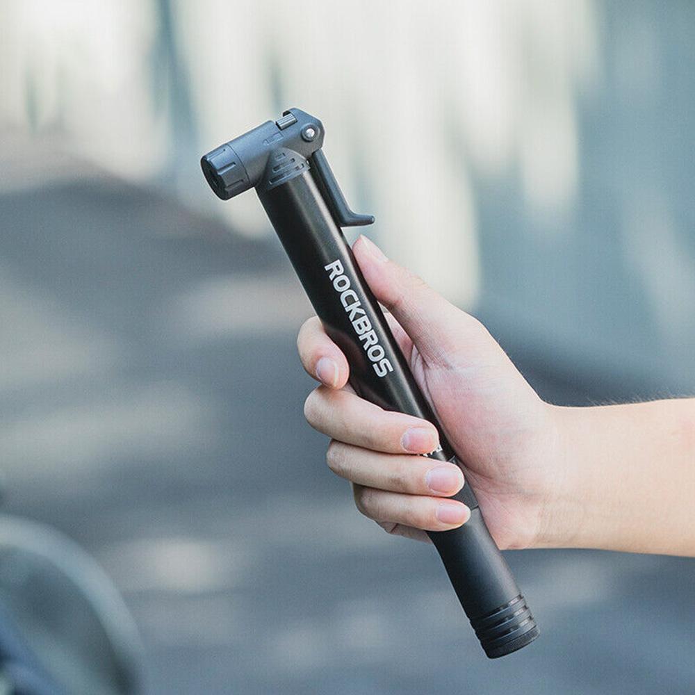 Small Hand-held Bicycle Pump with Bicycle Frame Holder + Screwdriver - Black