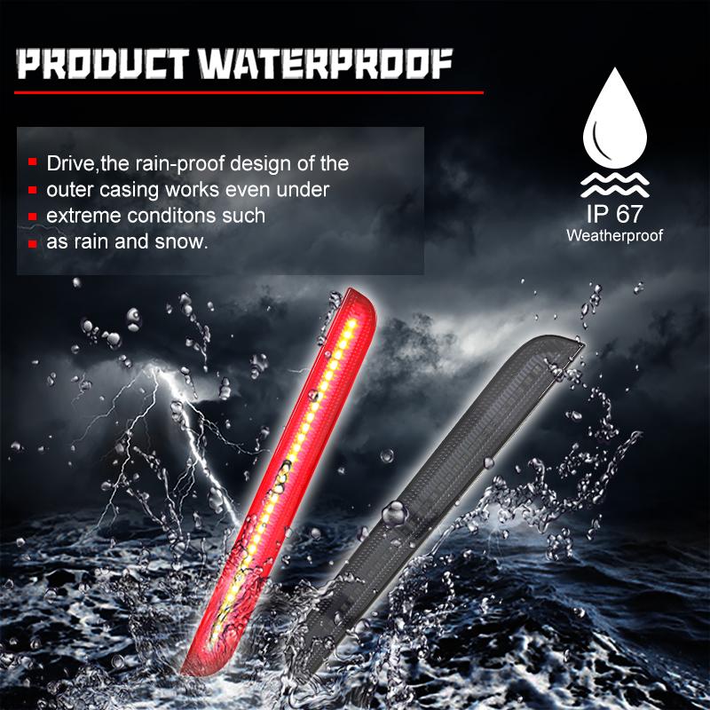 2PCS Smoked / Red Lens Red LED Car Rear Bumper Reflector Tail/Brake Lights Rear Fog Lights For Dodge Challenger 2015-2022 12V