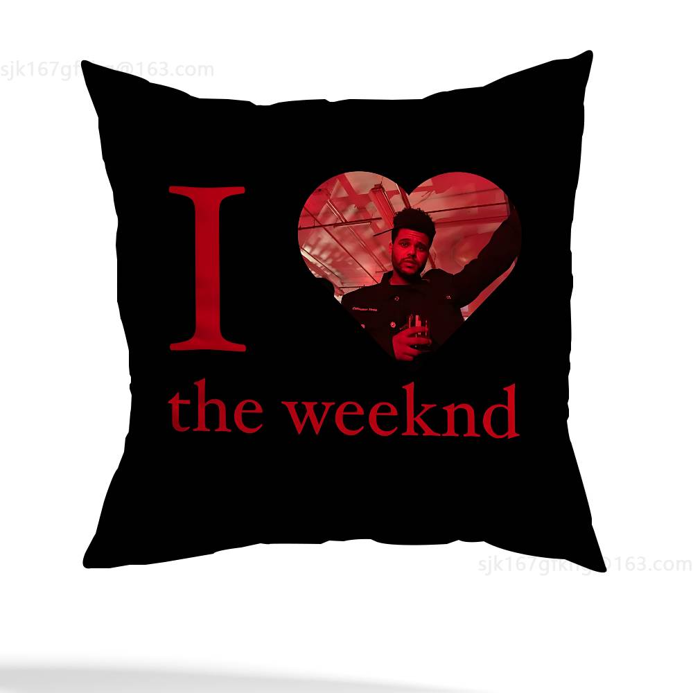

Подушка с изображением певца T-The Weeknd Наволочка от пылевых клещей Невидимая молния Шелковистый короткий плюш Чехол для подушки дивана 12x12Inch