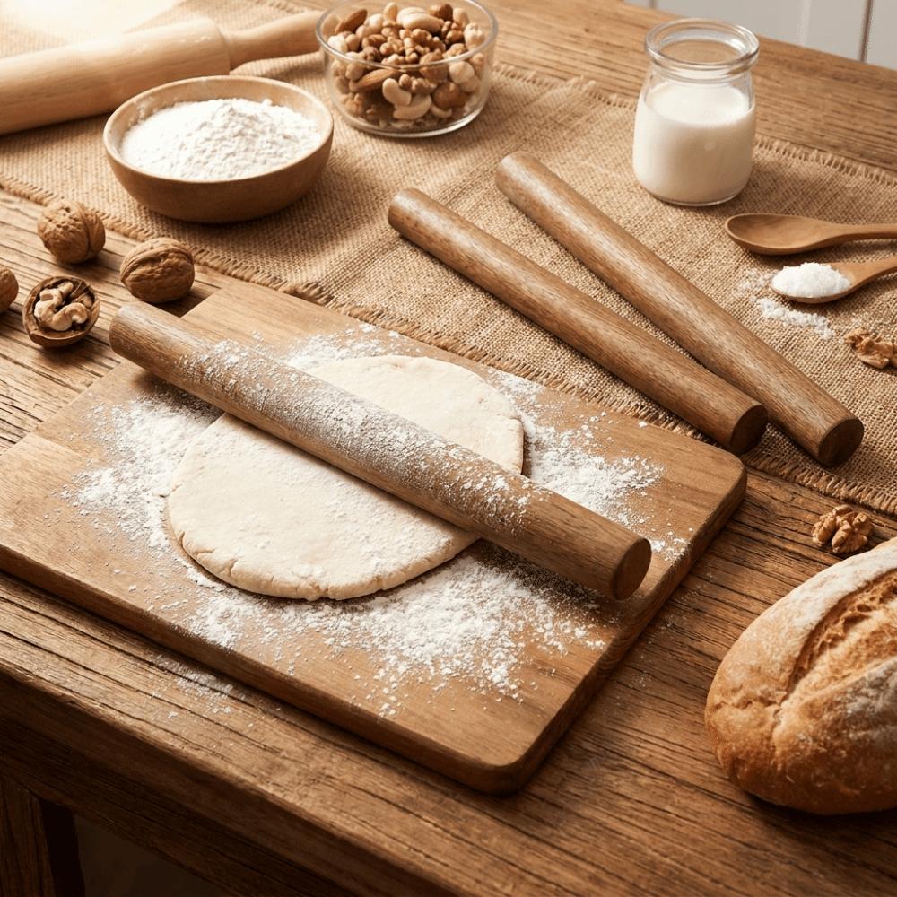 30/40/50cm Rolling Pin Wooden Baking Rolling Stick Pastry Roller Dumpling Making