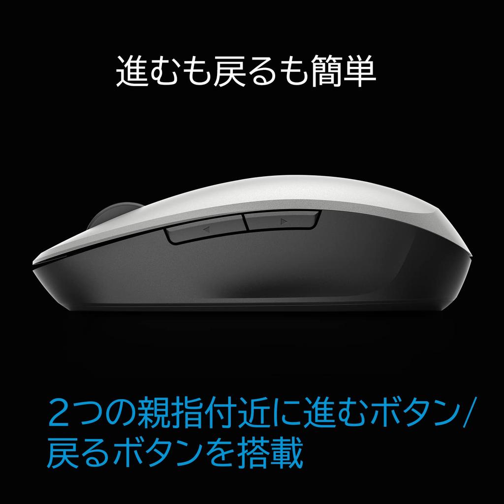 HP 300 2-Way Bluetooth Mouse, Black, Wireless, 5-Button Design with BackForward Buttons (Model Number: 6CR71AA#UUF), Compatible with Mac, Windows,