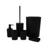 6 Piece Bathroom Set Plastic Toothbrush Holder Waste Bin Combo For Modern Bathroom Storage