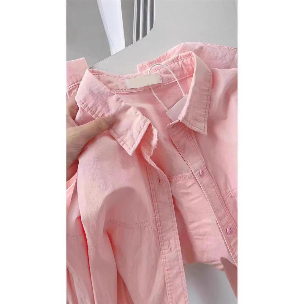 Women's Simple Sweet Pure Cotton Long Sleeve Shirt for Spring, Autumn & Winter
