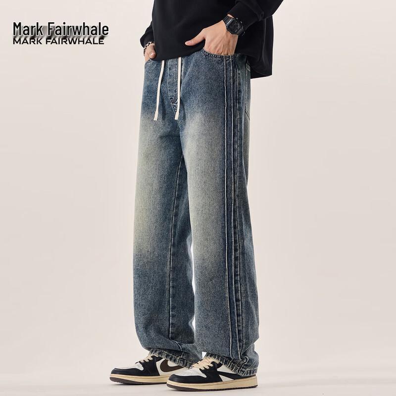 Mark Fairwhale Men's Washed Straight-Leg Jeans