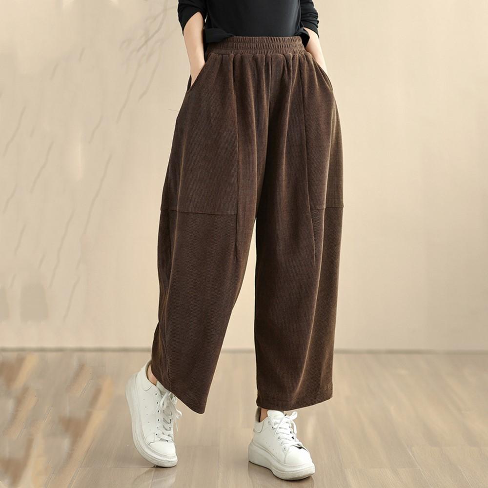 Κορδόνι plus size Vintage ψηλόμεσο casual φαρδύ Εαρινό φθινοπωρινό Παντελόνι Χαρέμι Γυναικείο Παντελόνι