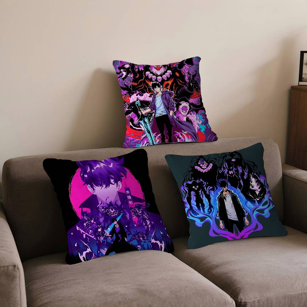 Anime S-Solo Leveling Kissenbezug Dekokissen Stuhlkissen Sitzkissen Nickerchenkissen Stuhlkissen Sitzkissen Weiches Kissen Sofakissen