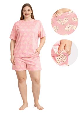 Women's Pajamas 3XL Cotton Short Sleeve Nice For Summer Loose Shorts Soft