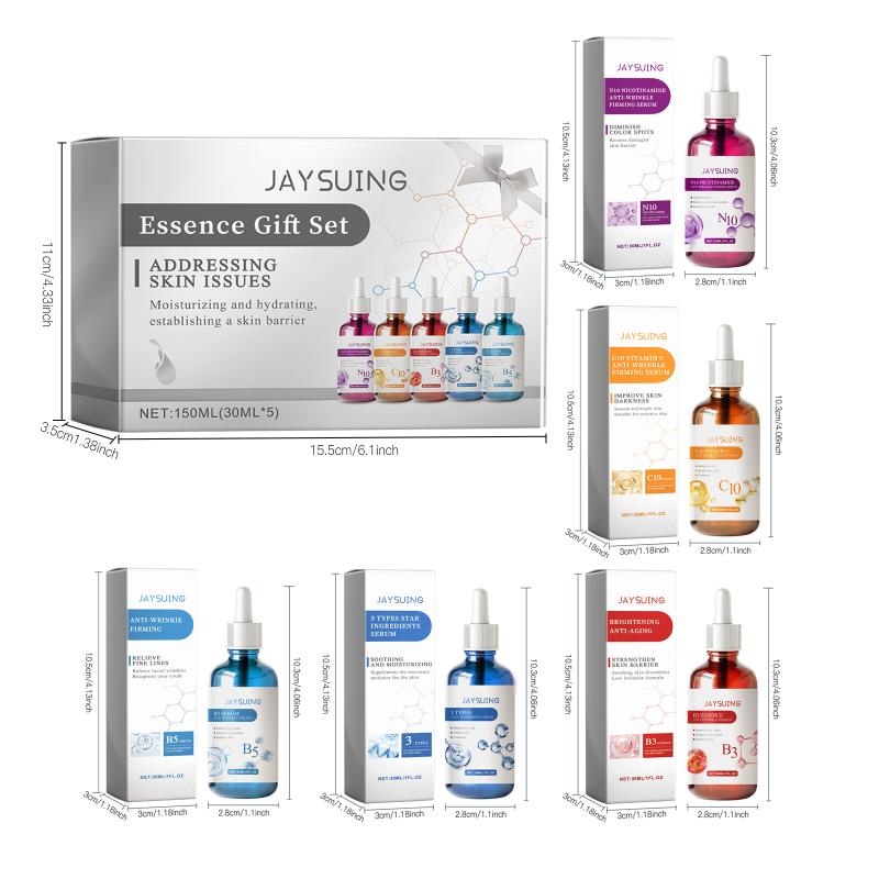 Erschwingliches Hautpflege-Set Gesichtsserum Hyaluronsäure Vitamin C Niacinamid B5 Zur Faltenkontrolle Feuchtigkeitsspendende Routine