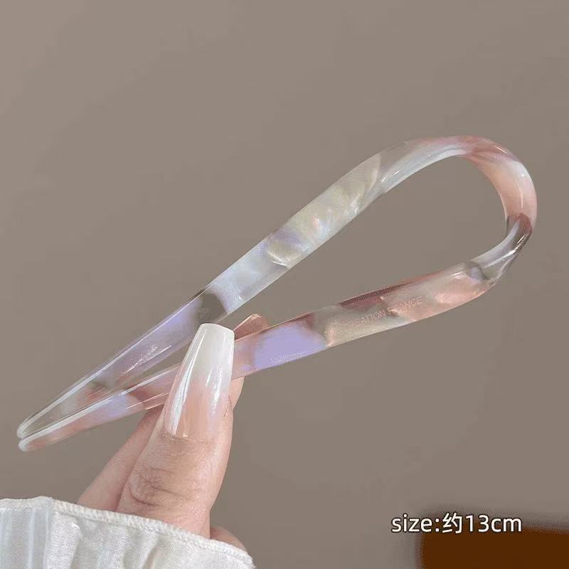High-Grade Acetic Acid U-Shaped Hairpin Women S New Chinese Antique Cheongsam Disc Hair Hairpin Horse Face Skirt Hairpin Headgear Spring