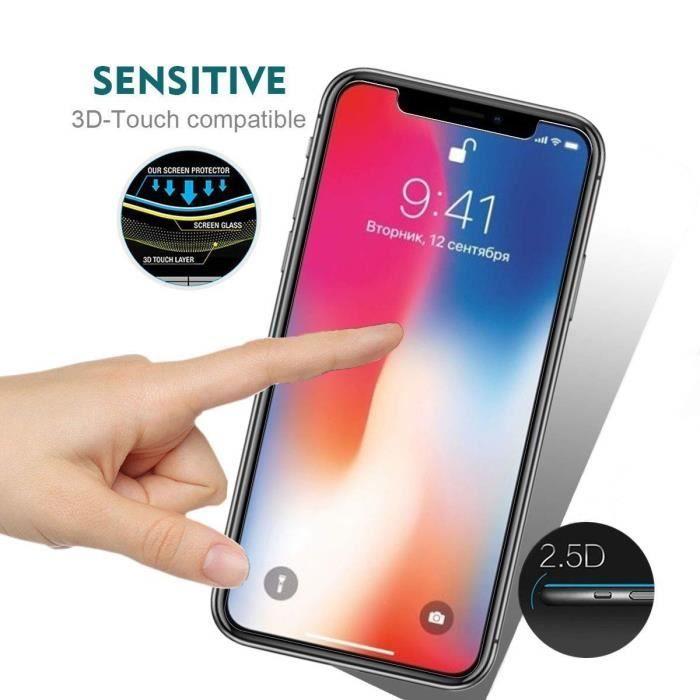 Verre Trempé iPhone XR, 2.5D Film Protection Ecran, Vitre HD de dureté 9H Screen Protector pour Apple iPhone XR 6.1" Transparent