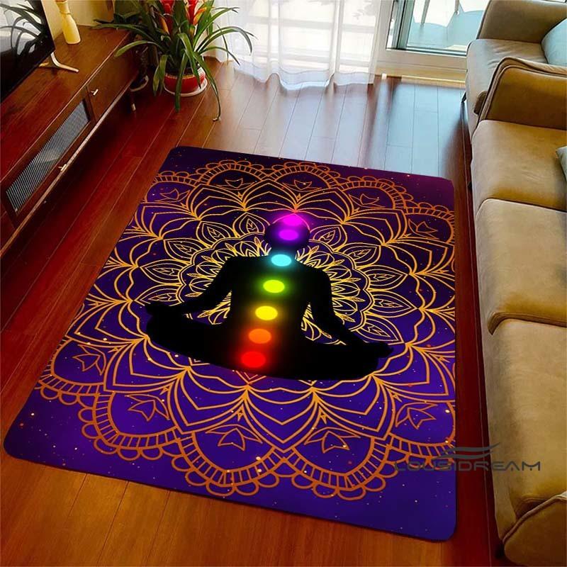 3D Rainbow 7 Chakra Rug, Bedroom Rug for Living Room, Home Sofa Decor, Kids Play Mat, Large Decor Rug, Yoga Meditation001