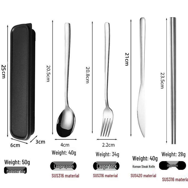 Abay Portable 316 Stainless Steel Cutlery Set
