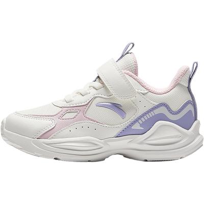 Kids Synthetic Leather Trendy Versatile Lightweight Shock Absorbing Low Top Running Shoes Kids Sneaker White Pink Purple A22449977N-1