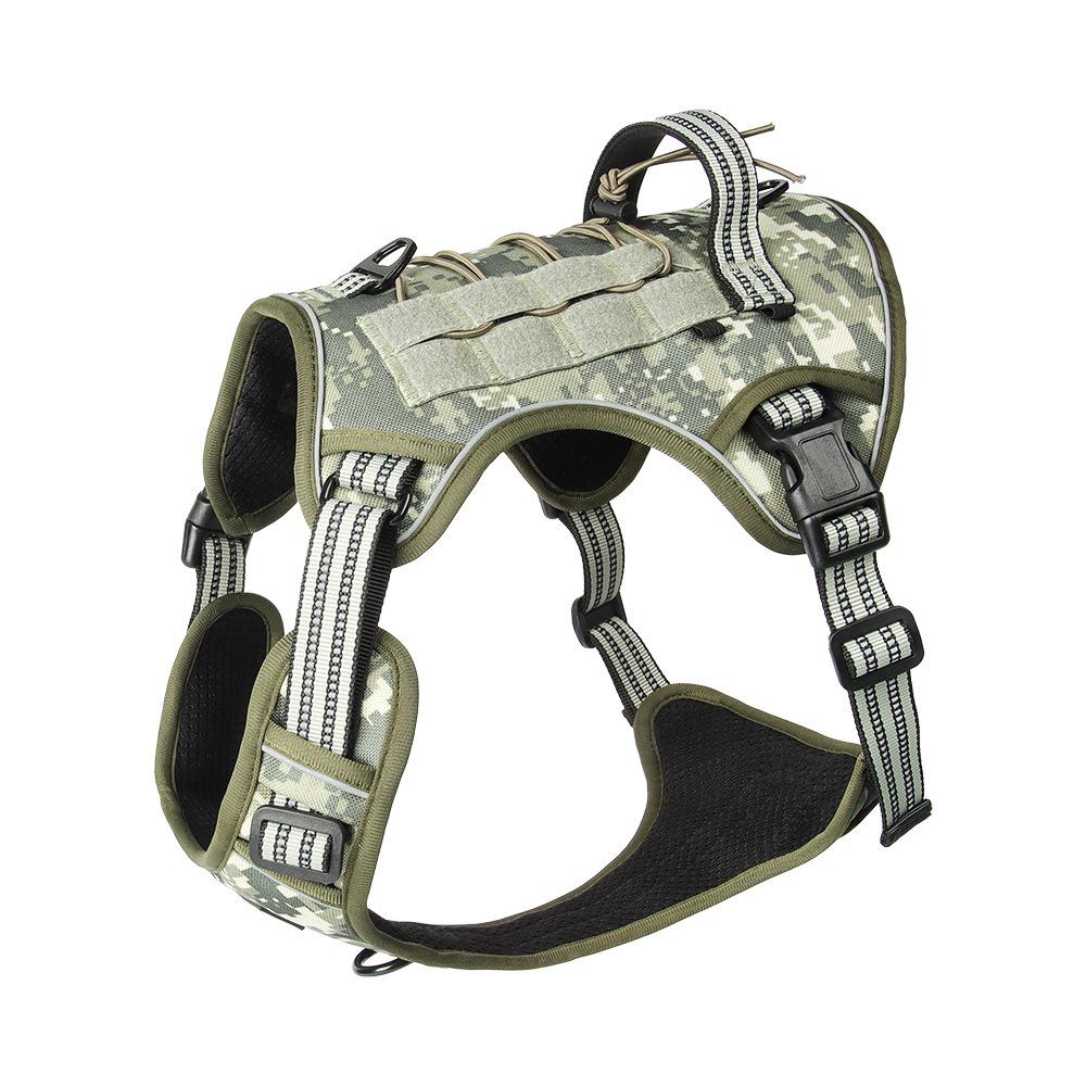 Wear-resistant Tactical Chest Strap Outdoor Waterproof Explosion-proof Punching Traction Rope Medium Large Working Dogs Training Vest with Handle
