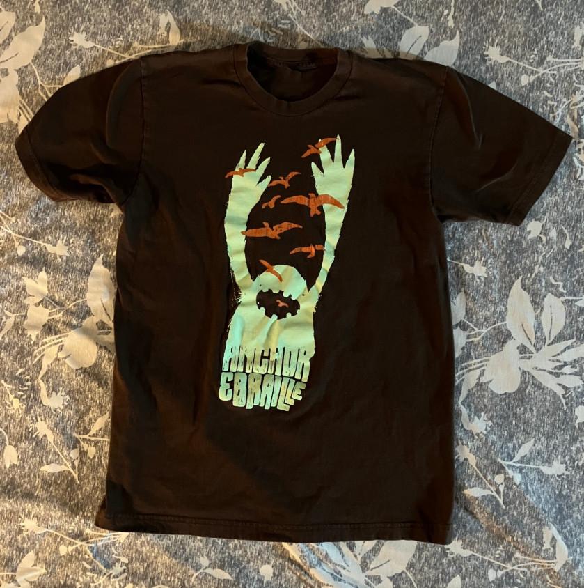 ANCHOR & BRAILLE band T-Shirt Black Unisex Full Size WA644 Unisex T-Shirt L