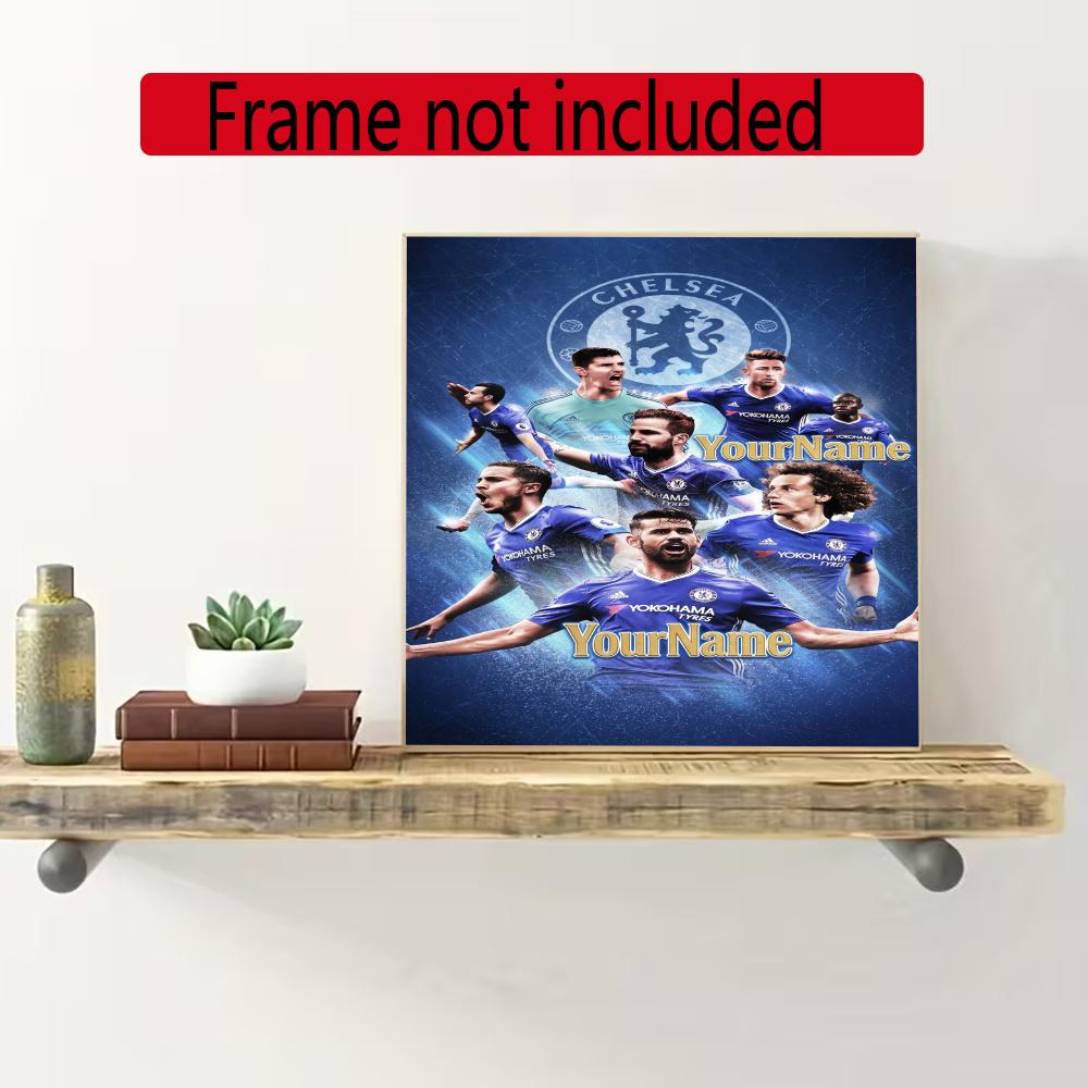 Chelsea Fc Customize Your Name Diamond Painting Round Diamond Diy Frameless Holiday Artwork Suitable For Home Office Wall Decoration