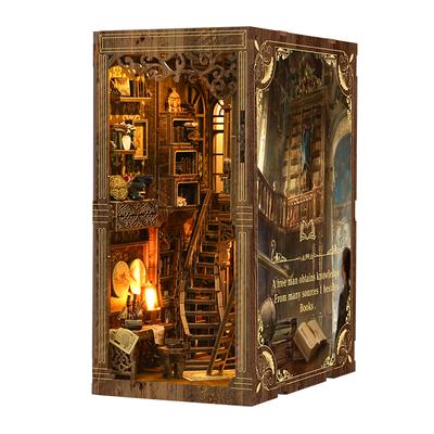 Kit de Inserto DIY para Nicho de Livros de Madeira Casas de Bonecas Brinquedos de Construção Suportes de Livros Decoração de Estante Brinquedos de Casas de Bonecas Para Crianças Presentes de Natal