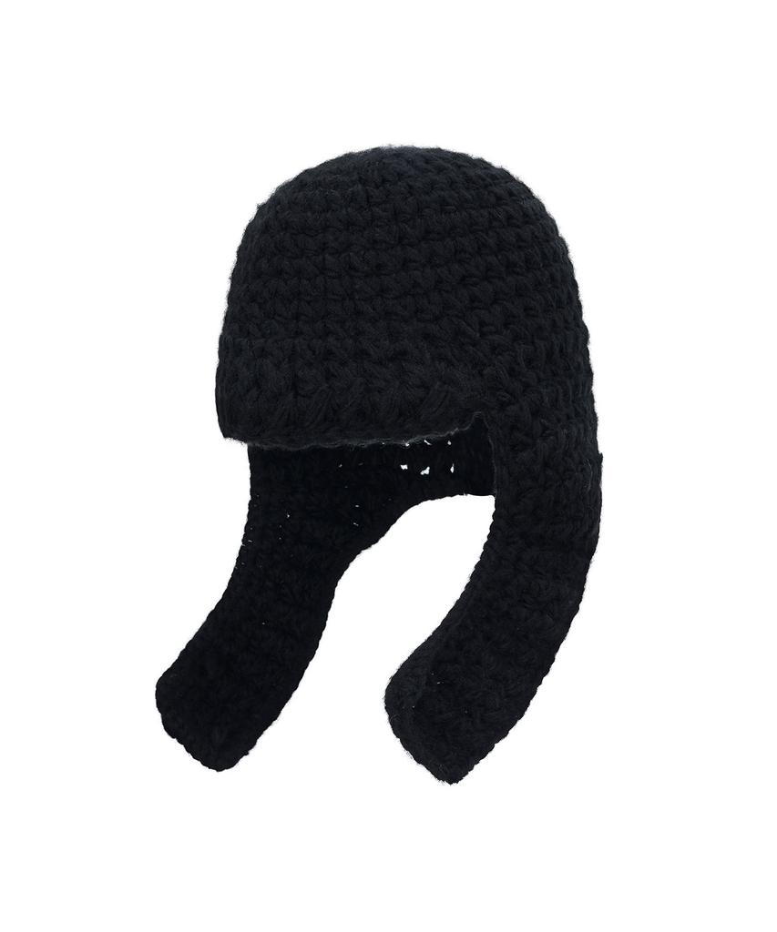 Bajal Varzar Label Crochet Knit Hat Black