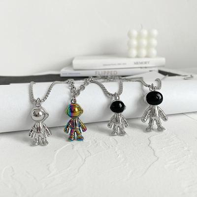 Titanium Astronaut Necklace for Men & Women - Trendy, All-Match, Simple Hip-Hop Disco Style Chain.