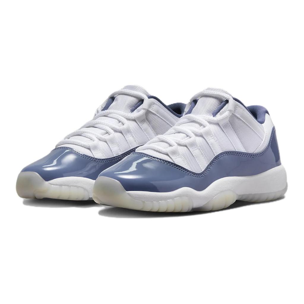 Air Jordan 11 Retro Low GS Diffused Blue Kids Sneakers White Midnight-Navy Football-Grey FV5121-104