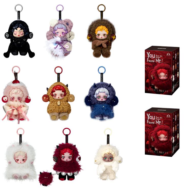 New POP MART Skullpanda Insomnia Theater Collection, Plush Doll Charm Mystery Boxes Single Blind Box/whole Box 9 Pcs PPMT-2509-0018