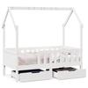 VidaXL Cadre de lit pour enfant et tiroirs 80x160cm bois de pin massif, lit pour enfant, lit simple pour enfant, lit maison 3302042