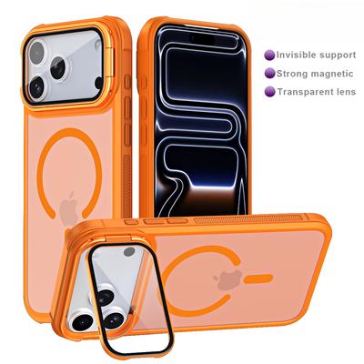 Hautgefühl Starker Magnetischer Acryl-Ständer Handyhülle Für iPhone 17 Pro Max 16 Plus 15 14 13 12 11 Stoßfest Für MagSafe Hülle