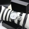 5pcs Set New Automatic Watches for Men Fashion Simple Light Luxury Quartz Watch Bracelets Box Gift for Men