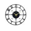 Large World Map Wall Clock, Metal Minimalist Modern Clock, Round Silent Non-Ticking Battery Operated Wall Clocks for Living Room / Home