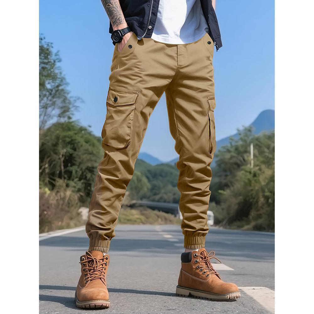 Men's Tooling Casual Pants Spring and Autumn Multi-pocket Leggings Support OEM