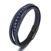 Durable Braided Leather Bracelet with Magnetic Clasp, Fashionable Commute Minimalist Multicolor Multi-layer Cuff for Men