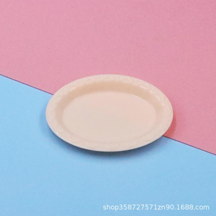 Doll House Simulation Mini Oval Pastry Plate Dessert Plate Mini Food Play Tableware Play House Small Toys