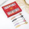 Colorful 304 Stainless Steel Feather Spoon & Fork Set for Desserts and Coffee