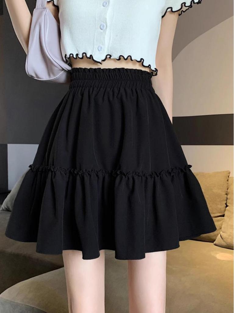 2025 Letní Zeštíhlující A-liniová Nadýchaná Krátká Sukně s Vysokým Pasem pro Ženy