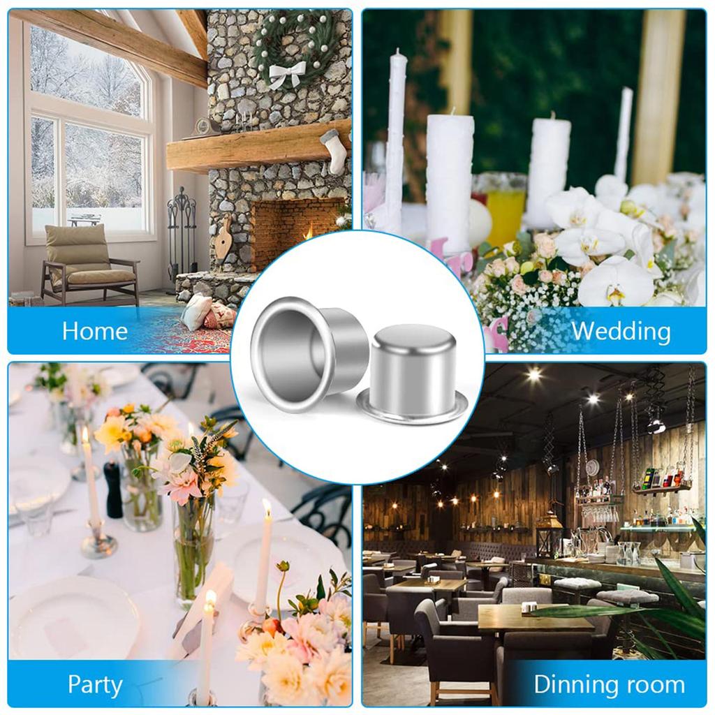 50pcs Metal Candle Holder Jar Container Candle Cup Candlestick for Wedding Dinning Party Bar Decoration Valentines Day