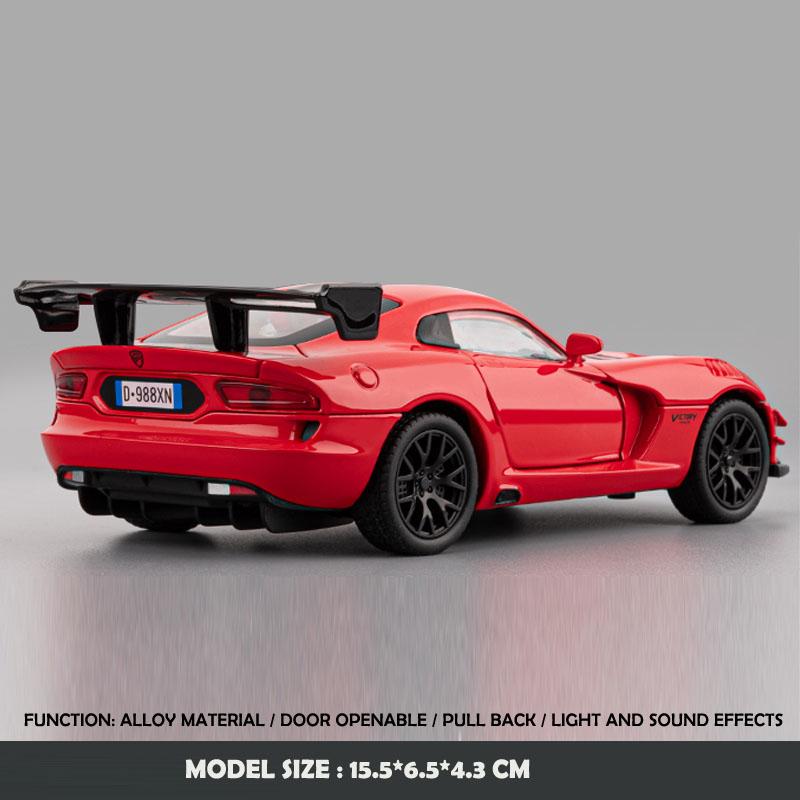 1/32 Scale Alloy Dodge Viper Sports Car Model American Muscle Car Simulation Toy Vehicle Boy's Toy Car Collection Miniature