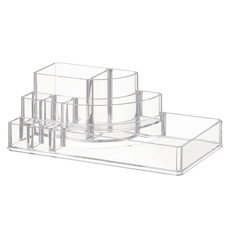 

Clear PS Plastic Makeup Box: Multifunctional Desktop Organizer and Jewelry Display Stand