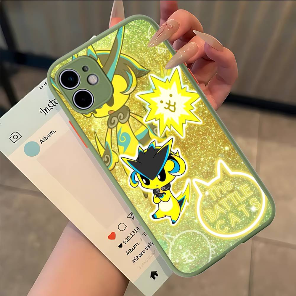 B-Battle Cats Anime Spiel Handyhülle Für IPhone 16e 16 15 14 13 12 11 Pro Max X XS Max Plus Matt Klar
